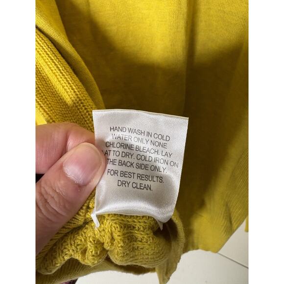 Cigar Couture Mens 2XL Turtle Neck Sweater Merino Wool Blend Mustard Yellow - Picture 6 of 7